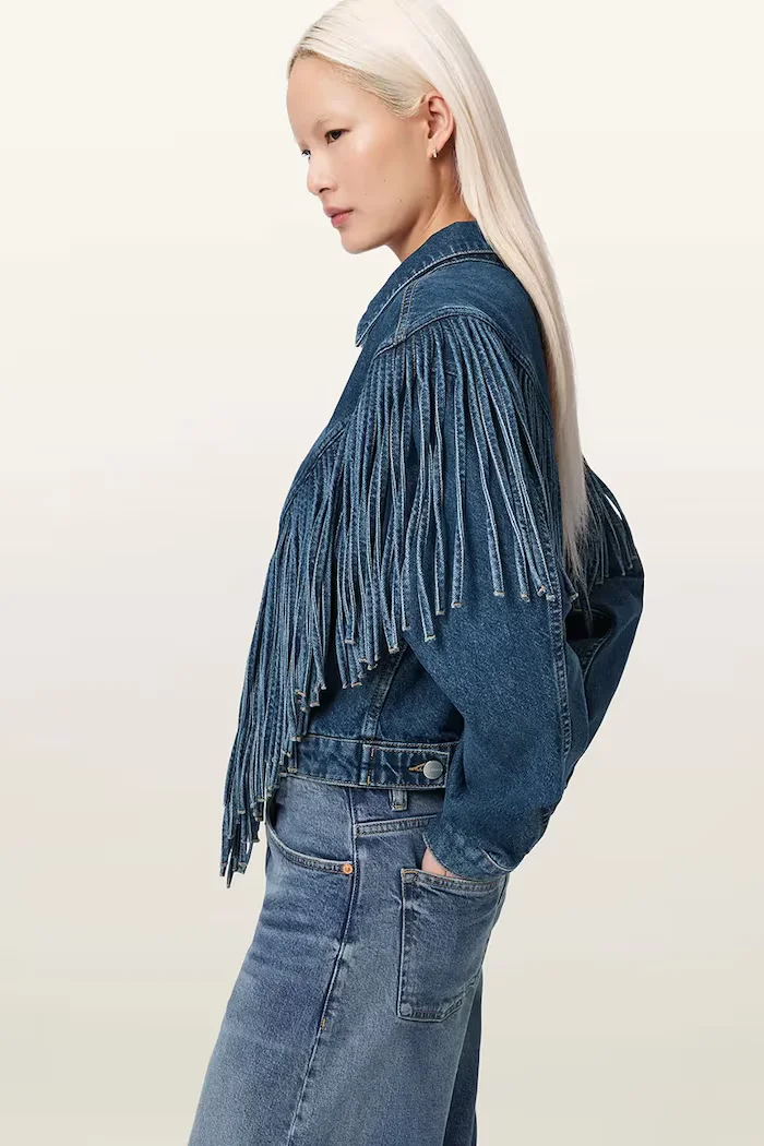 AllSaints дънково яке дамско от деним MARLENE тъмносиньо W069OE