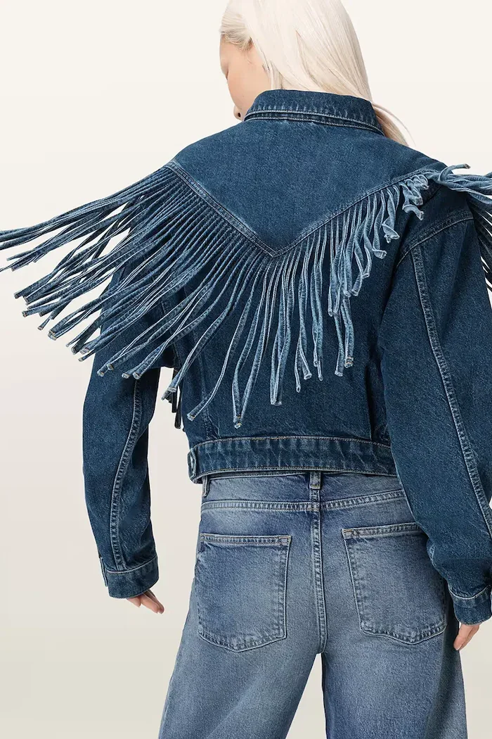 AllSaints дънково яке дамско от деним MARLENE тъмносиньо W069OE