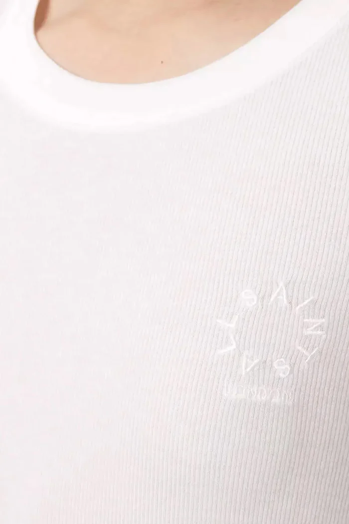 AllSaints домашна блуза дамска от модал STEVIE HAVEN LS TEE бяла W041JF