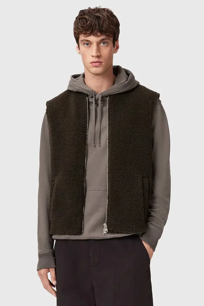AllSaints Елек OTIS в зелено преходен модел M063OD