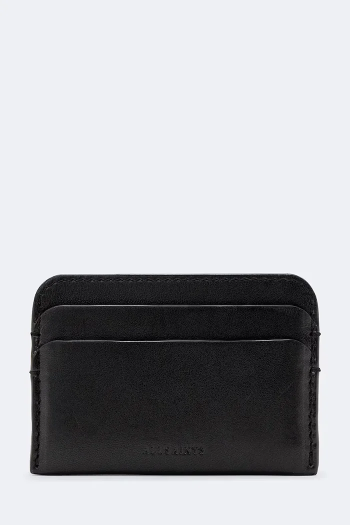 AllSaints калъф за карти от кожа CLYMER CARDHOLDER черен M096XF
