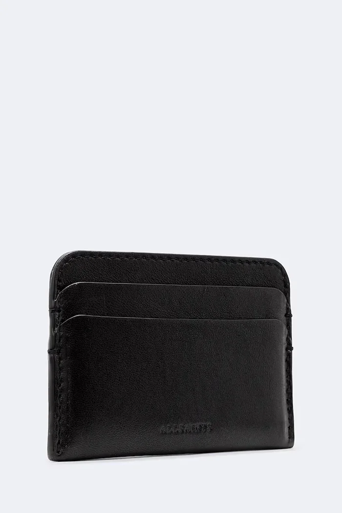 AllSaints калъф за карти от кожа CLYMER CARDHOLDER черен M096XF