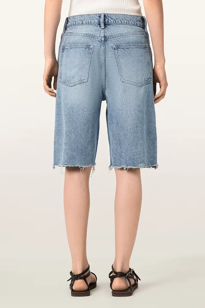 AllSaints къс панталон дамски от деним AKI син W053EE