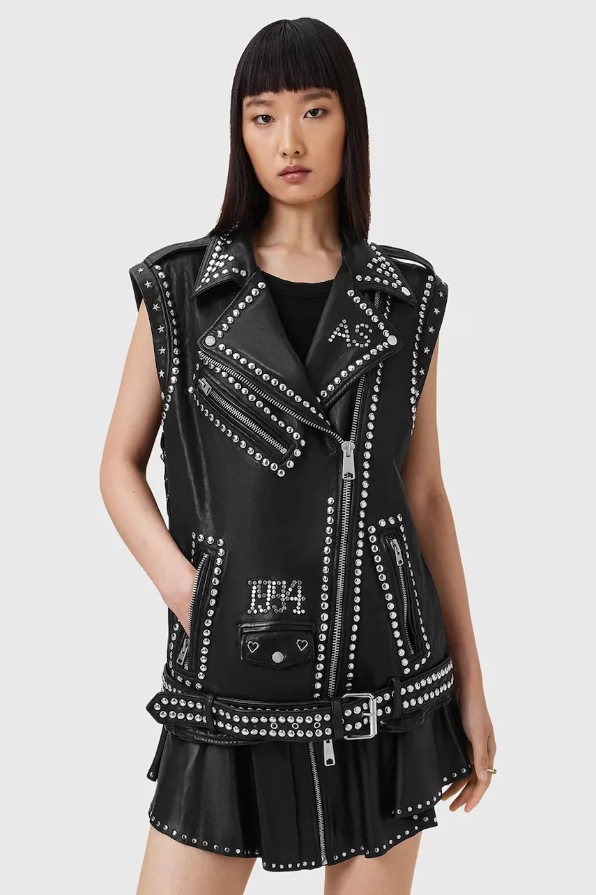 AllSaints Кожен елек BILLIE