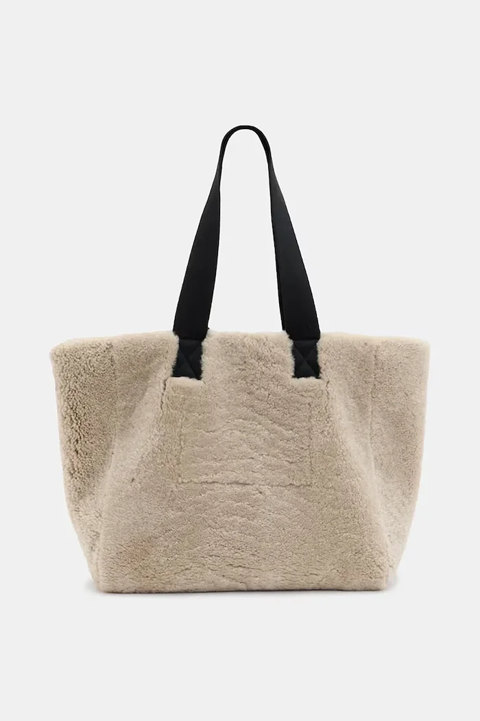 AllSaints Кожена чанта с две лица IZZY SHEARLING в кафяво W056XB