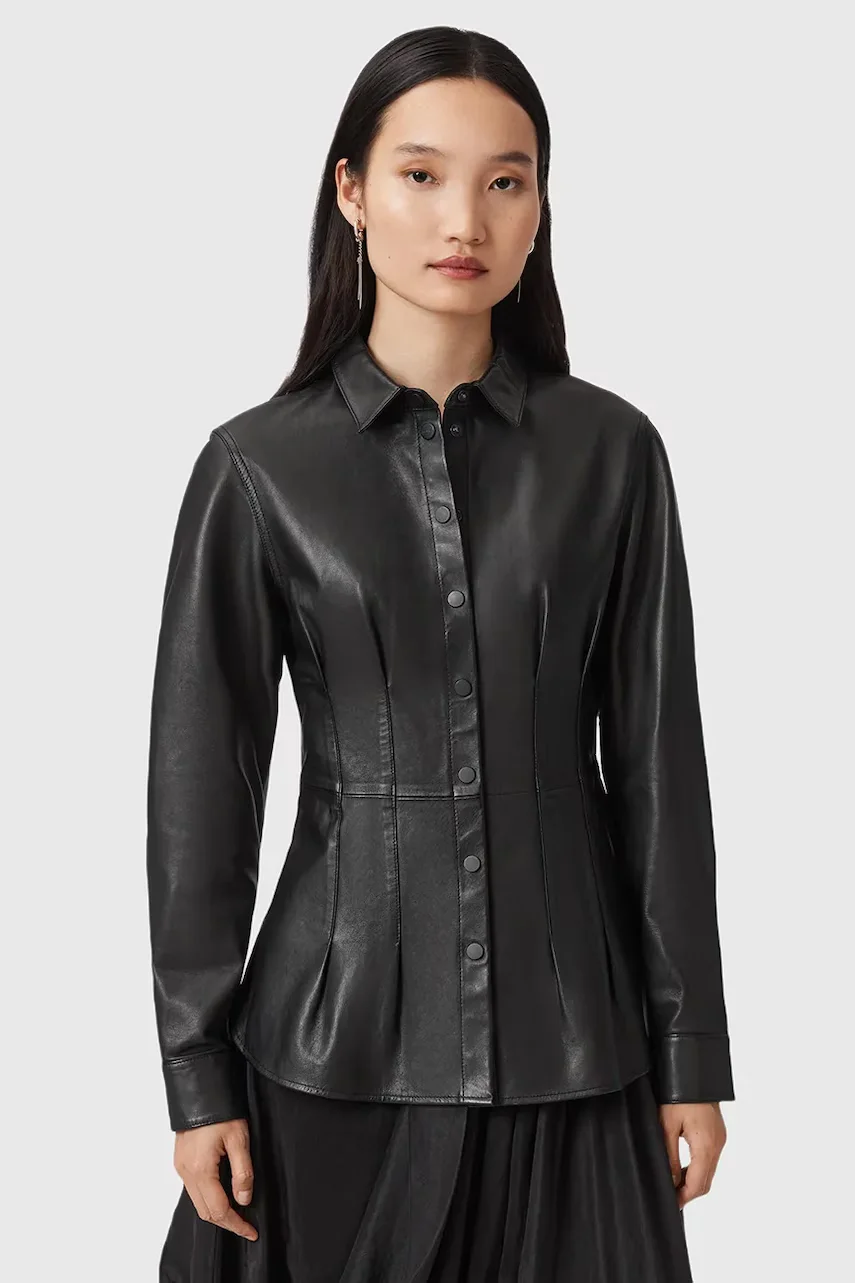 AllSaints Кожена риза LARSON