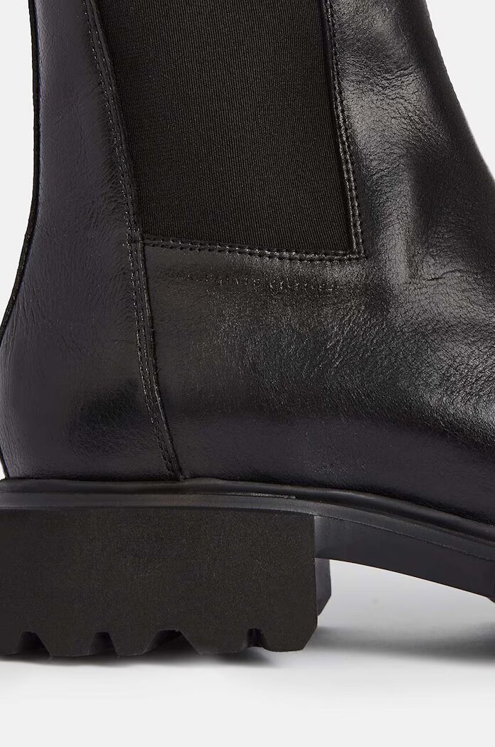 AllSaints Кожени боти челси Hallie Boot в черно с равна подметка W115FB