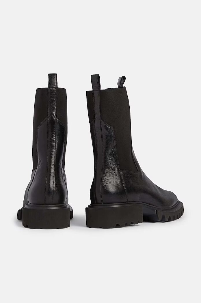 AllSaints Кожени боти челси Hallie Boot в черно с равна подметка W115FB