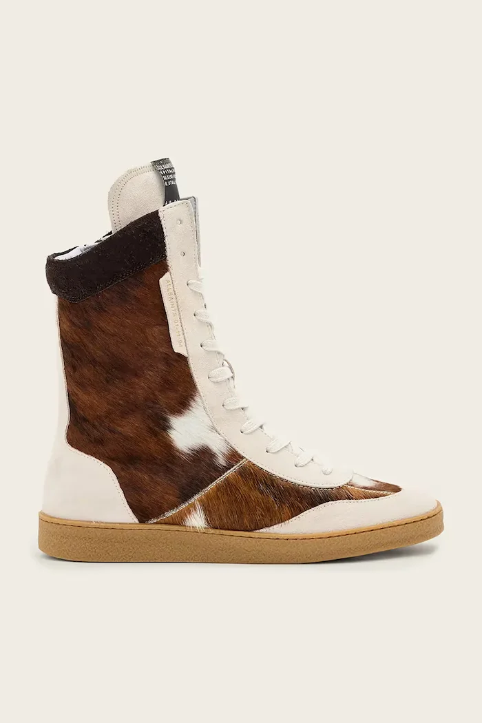AllSaints Кожени маратонки Louise High Top в бежово W061FE