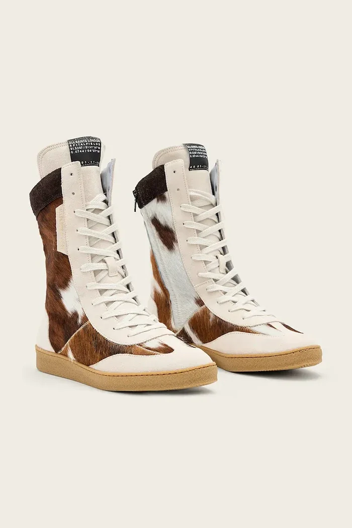 AllSaints Кожени маратонки Louise High Top в бежово W061FE