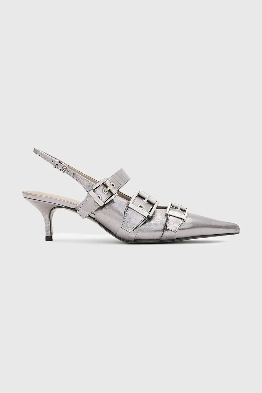 AllSaints Кожени обувки с тънък ток Grace Buckle Heel
