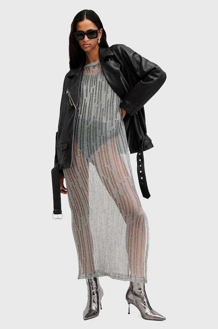 AllSaints Кожено яке BILLIE в черно преходен модел W091LB
