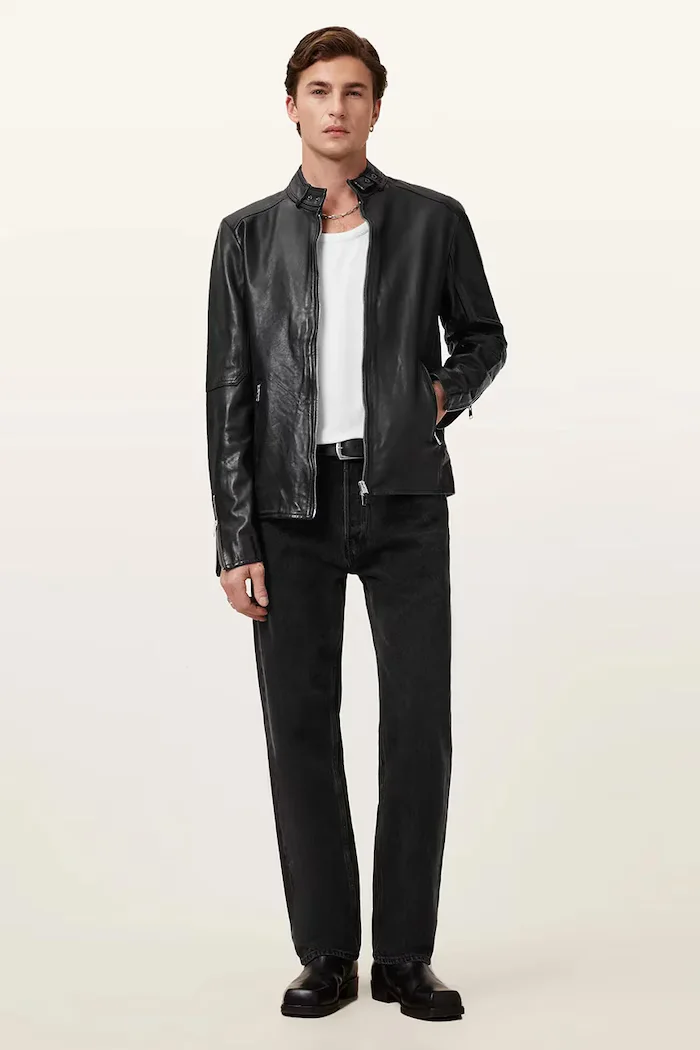 AllSaints Кожено яке CORA в черно преходен модел M064LB