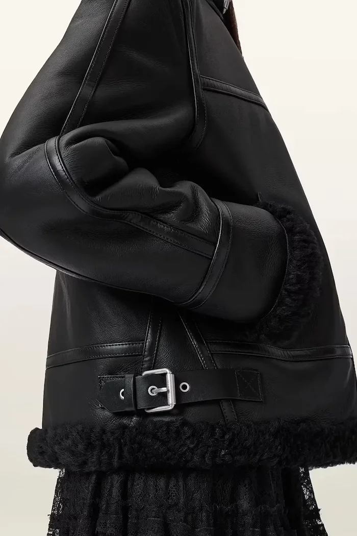 AllSaints Кожено яке LOREL в черно W069LB
