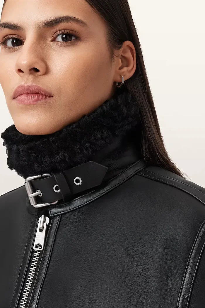 AllSaints Кожено яке LOREL в черно W069LB