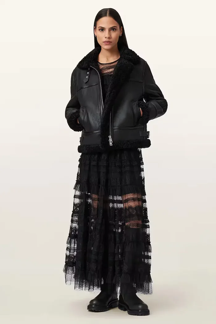 AllSaints Кожено яке LOREL в черно W069LB