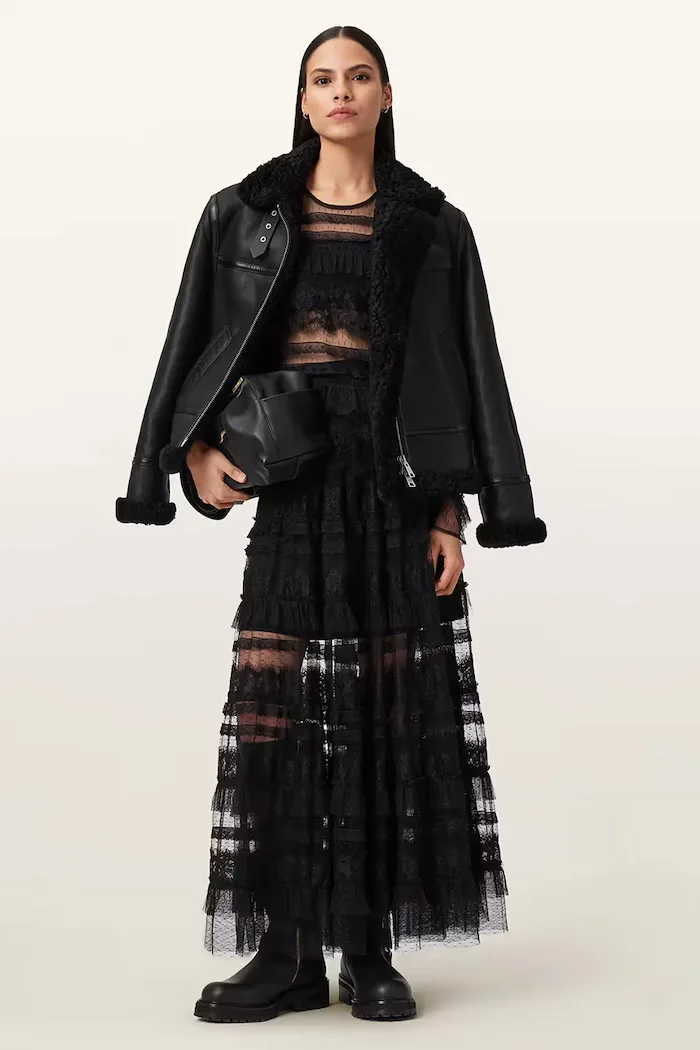 AllSaints Кожено яке LOREL в черно W069LB