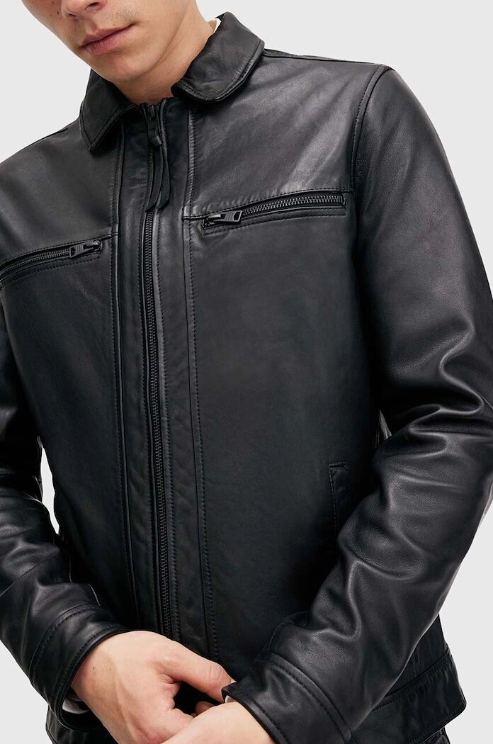 AllSaints Кожено яке LUCK JACKET в черно преходен модел M069LB