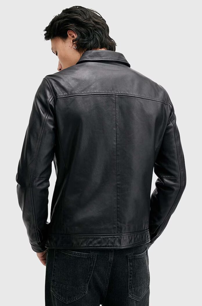 AllSaints Кожено яке LUCK JACKET в черно преходен модел M069LB