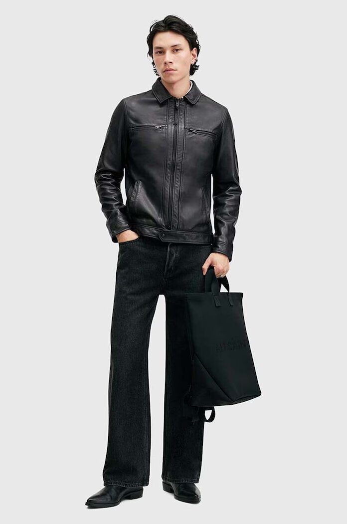 AllSaints Кожено яке LUCK JACKET в черно преходен модел M069LB
