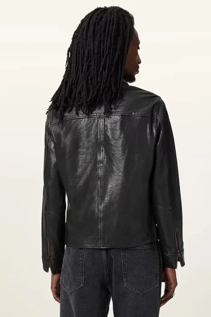 AllSaints Кожено яке MILLER в черно преходен модел M009LA