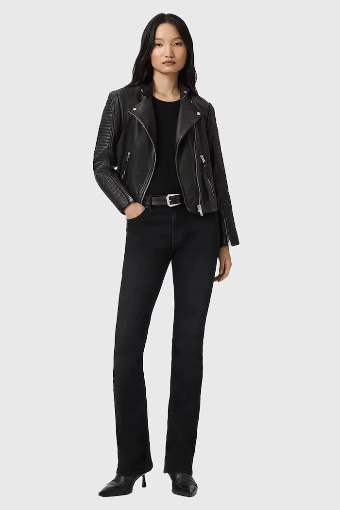 AllSaints Кожено яке RAUL в черно преходен модел W039LE