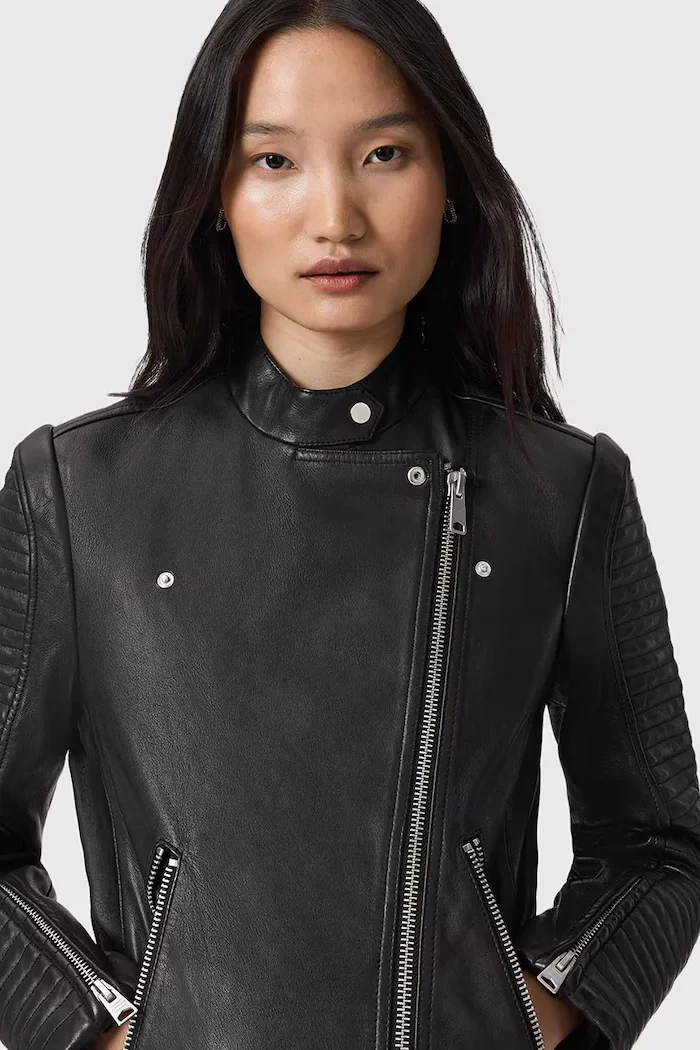 AllSaints Кожено яке RAUL в черно преходен модел W039LE