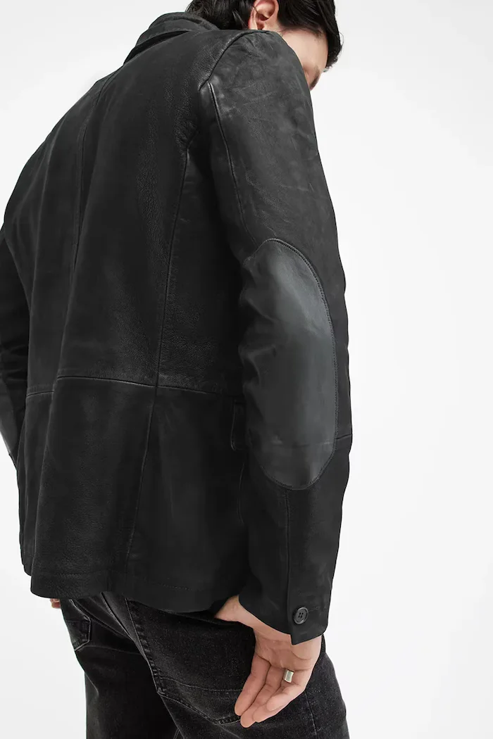 AllSaints Кожено яке SURVEY LTHR BLAZER в черно преходен модел M061LB