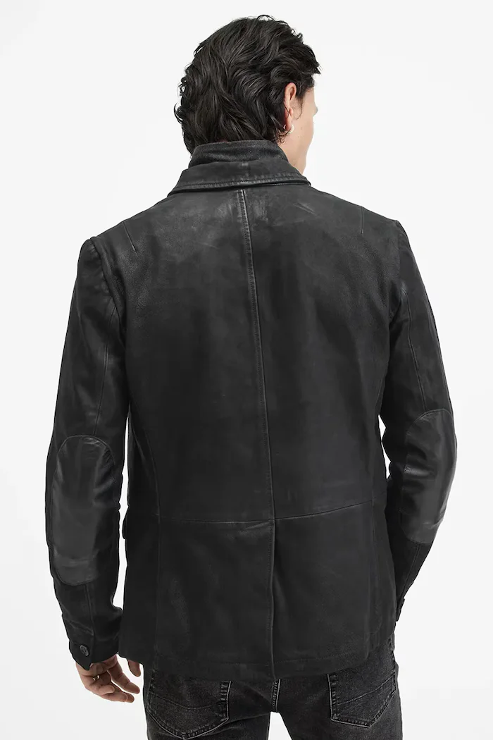 AllSaints Кожено яке SURVEY LTHR BLAZER в черно преходен модел M061LB