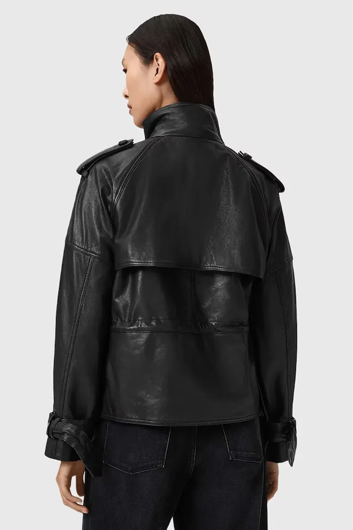 AllSaints Кожено яке в черно преходен модел W051LD