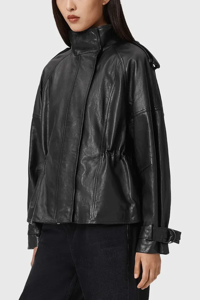 AllSaints Кожено яке в черно преходен модел W051LD