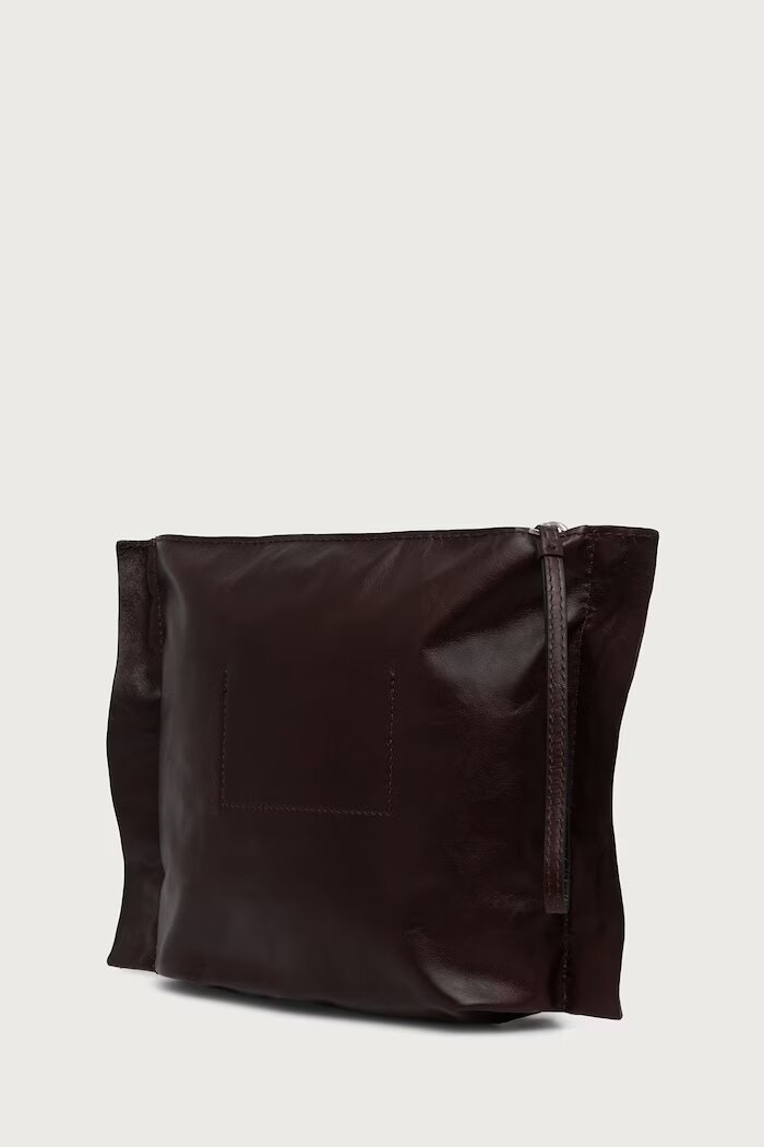 AllSaints козметична чанта дамска от кожа LUTECE бордо W213XF