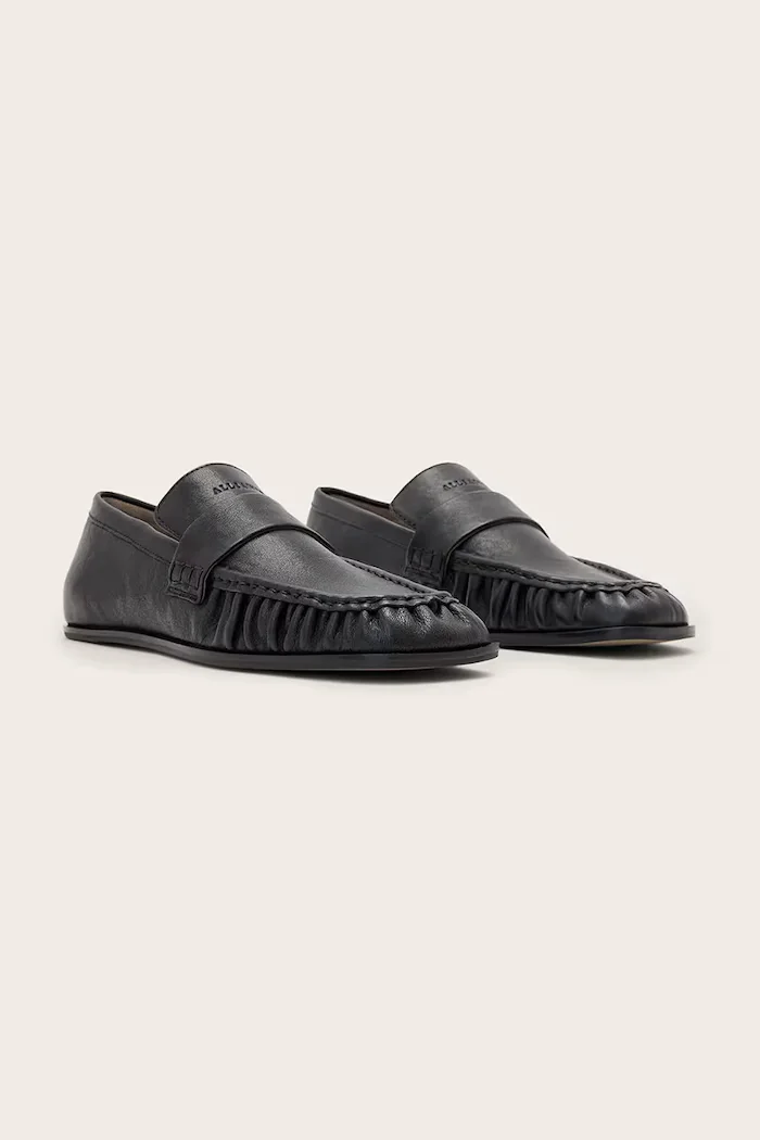 AllSaints лоуфъри дамски от кожа Julie Loafer черни W011FF
