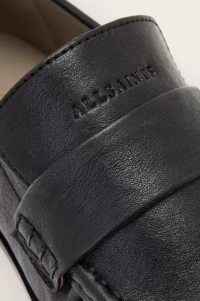 AllSaints лоуфъри дамски от кожа Julie Loafer черни W011FF
