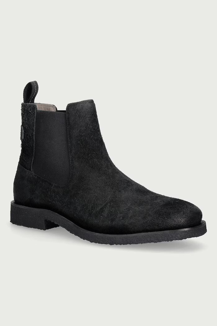 AllSaints обувки мъжки от кожа Clive Chelsea Boot черни M009FF