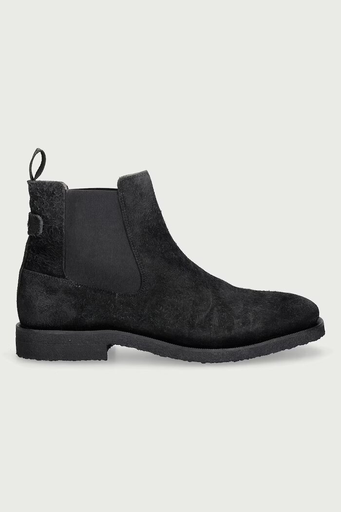 AllSaints обувки мъжки от кожа Clive Chelsea Boot черни M009FF