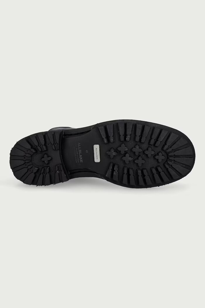 AllSaints обувки мъжки от кожа Gleeson Lace Boot черни M025FE