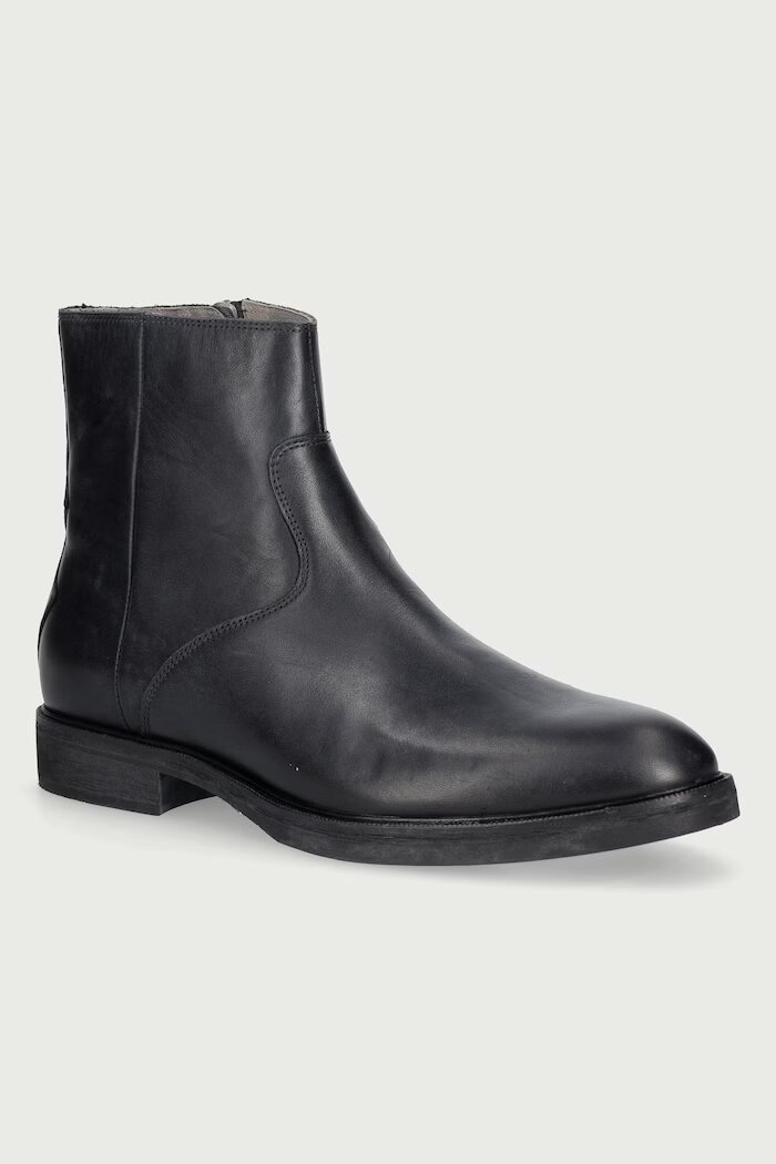 AllSaints обувки мъжки от кожа Lang Boot черни M044FB