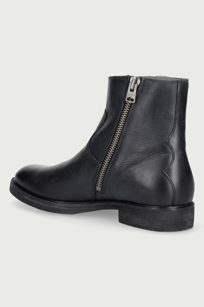 AllSaints обувки мъжки от кожа Lang Boot черни M044FB