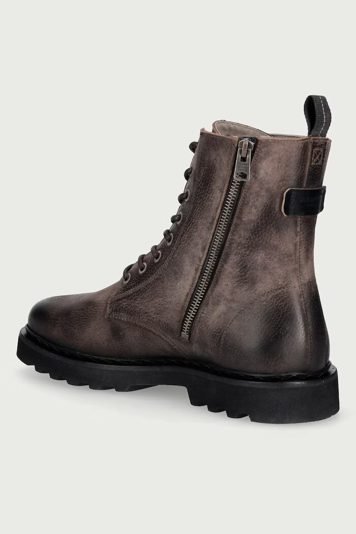 AllSaints обувки мъжки от кожа Skiff Military Boot кафяви M054FD