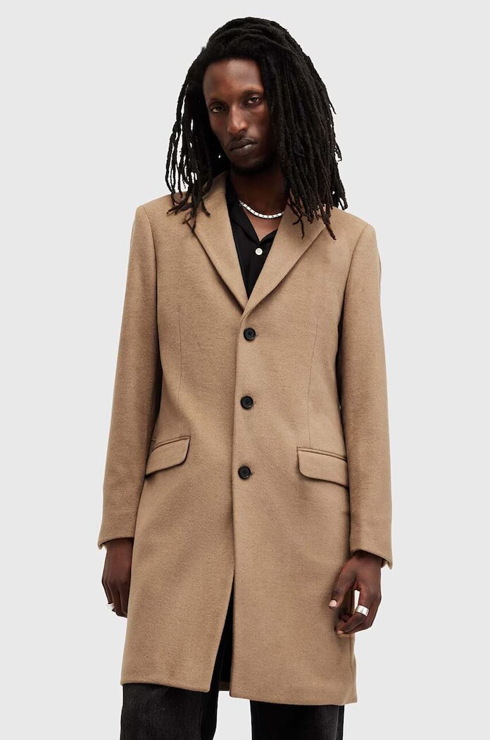AllSaints Палто с вълна HAL COAT в бежово преходен модел M005OZ