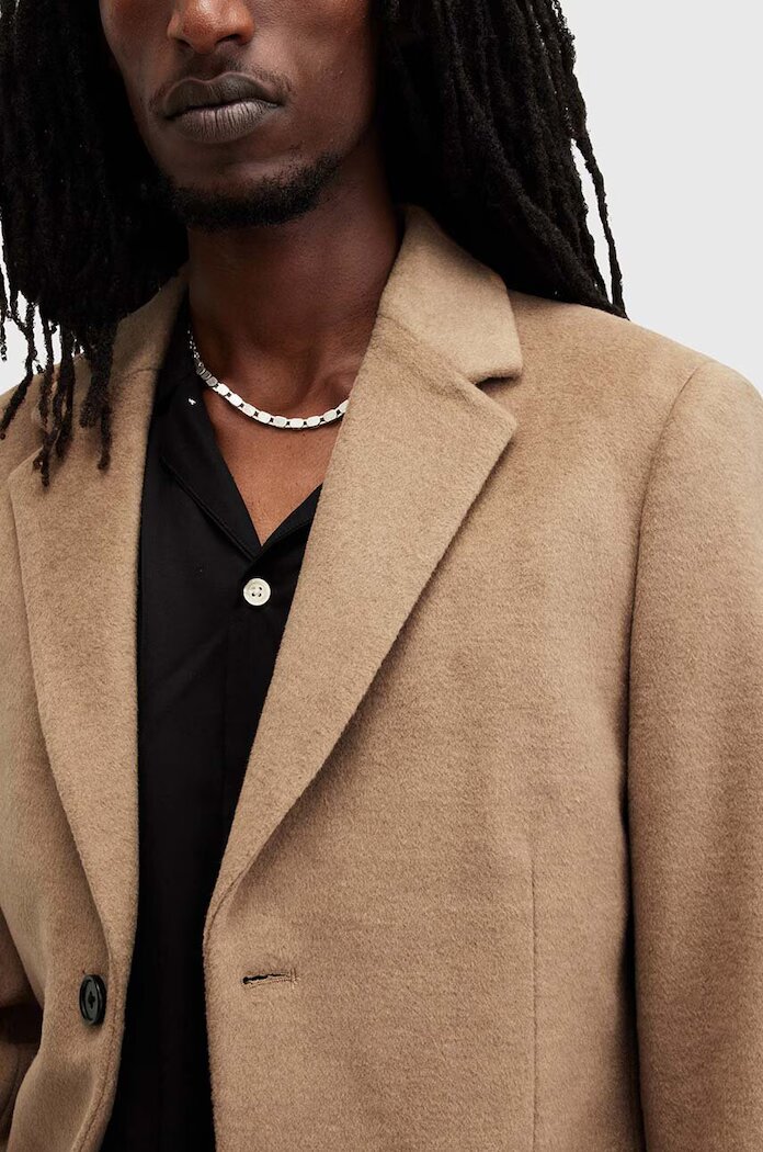 AllSaints Палто с вълна HAL COAT в бежово преходен модел M005OZ