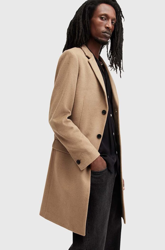 AllSaints Палто с вълна HAL COAT в бежово преходен модел M005OZ
