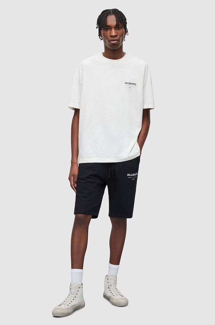 AllSaints Памучен къс панталон UNDERGROUND SWEATSHO в черно MG256Y