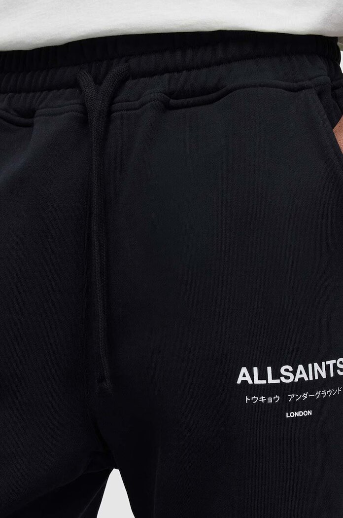 AllSaints Памучен къс панталон UNDERGROUND SWEATSHO в черно MG256Y