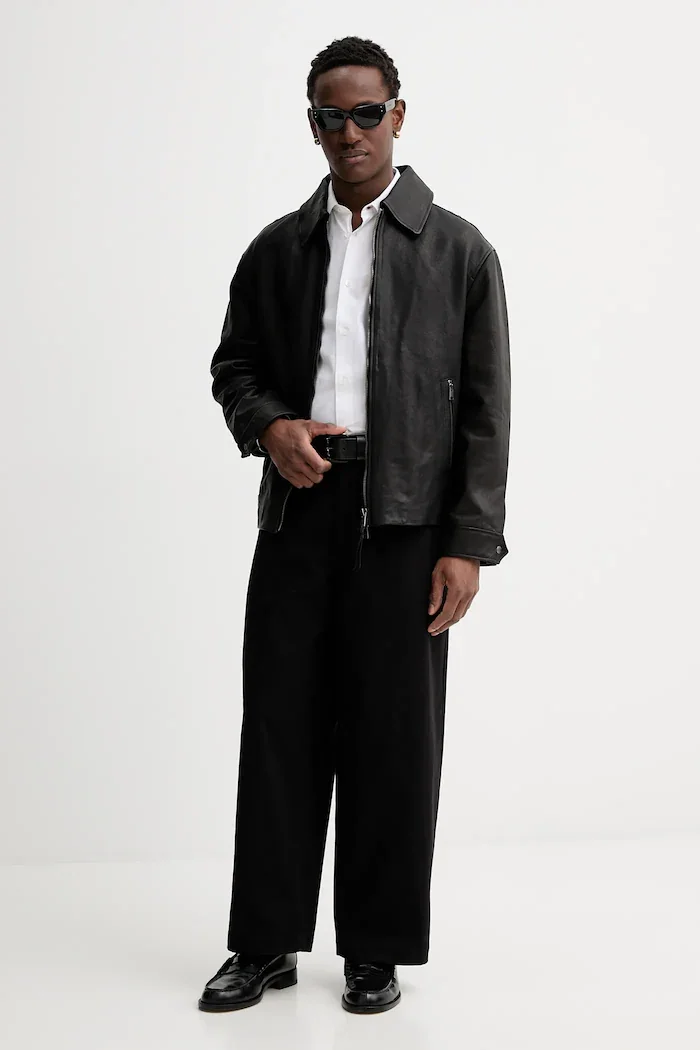 AllSaints Памучен панталон мъжки в черно със стандартна кройка M035TD