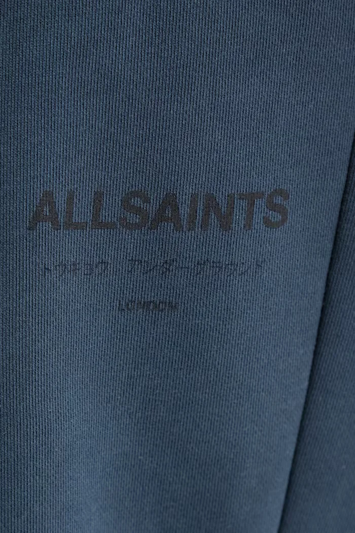 AllSaints Памучен спортен панталон UNDRGRND в сиво с изчистен дизайн M031TB