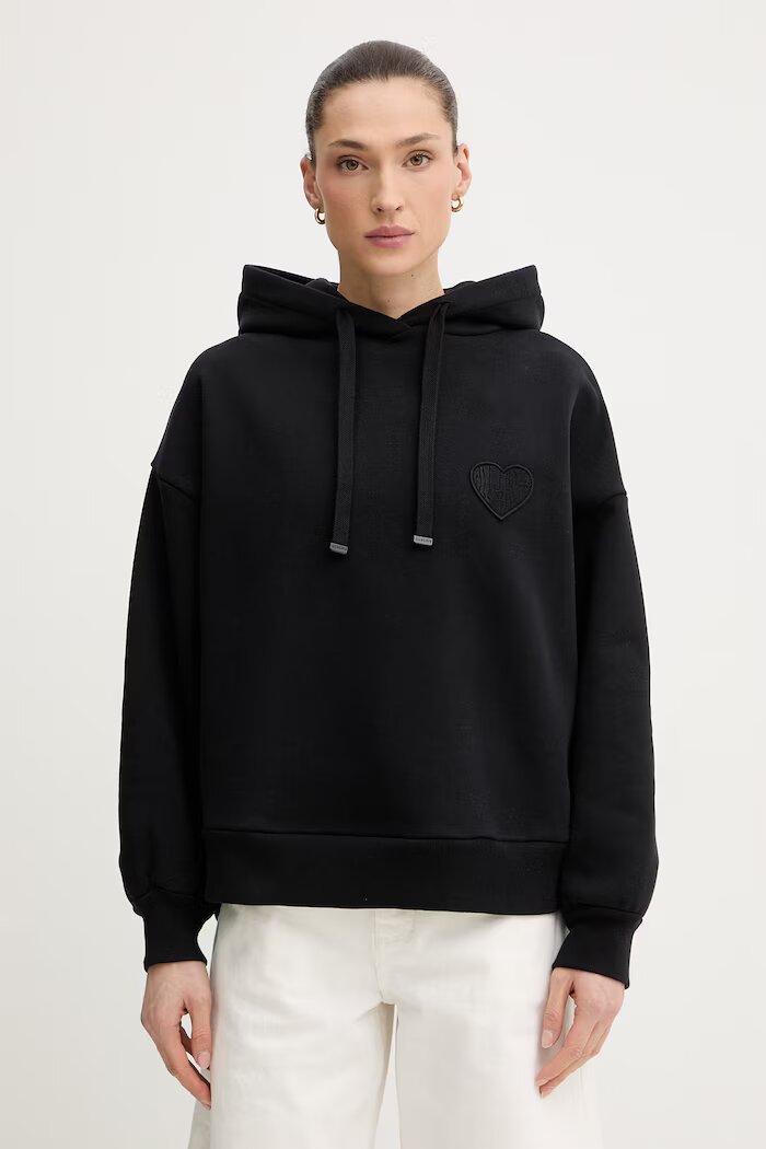 AllSaints Памучен суичър LOVERS в черно с изчистен дизайн W008JE