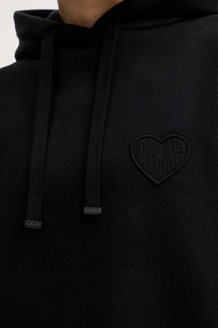 AllSaints Памучен суичър LOVERS в черно с изчистен дизайн W008JE