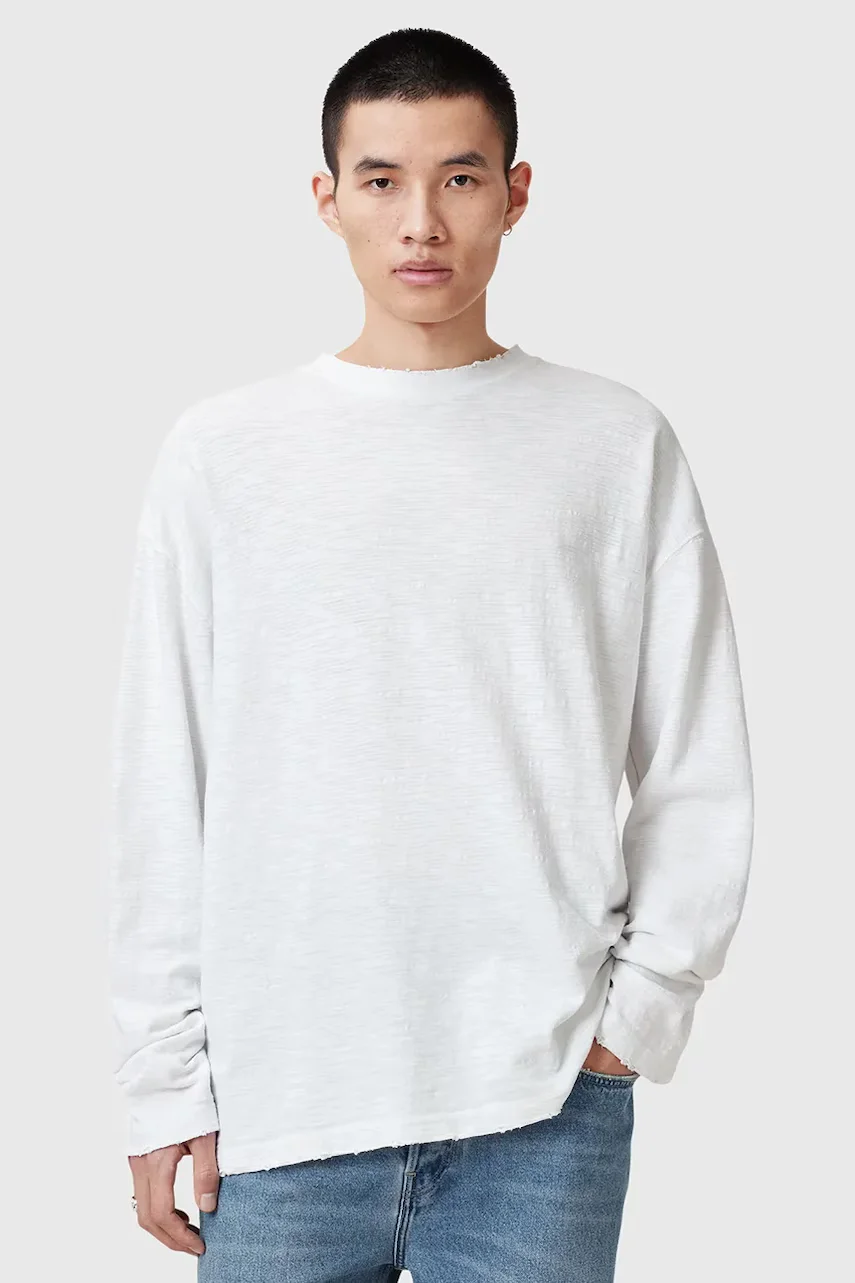 AllSaints Памучна блуза с дълги ръкави FOSTER
